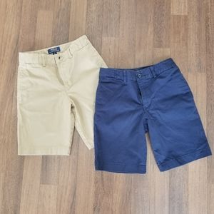 Boys 10 Polo Straight Fit Chino Shorts Khaki Navy